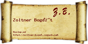Zoltner Bogát névjegykártya